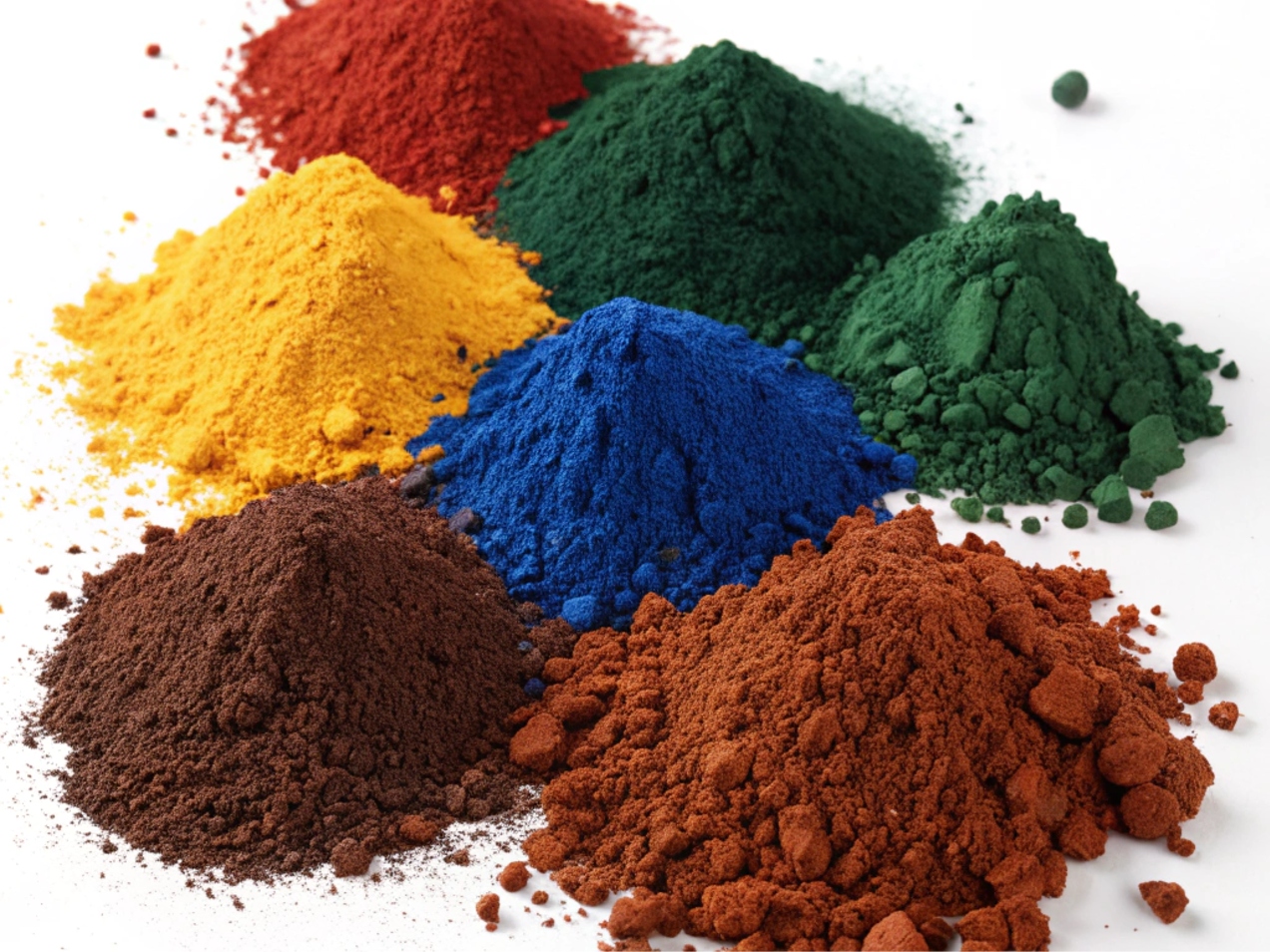 Various colored pigment powders for industrial use