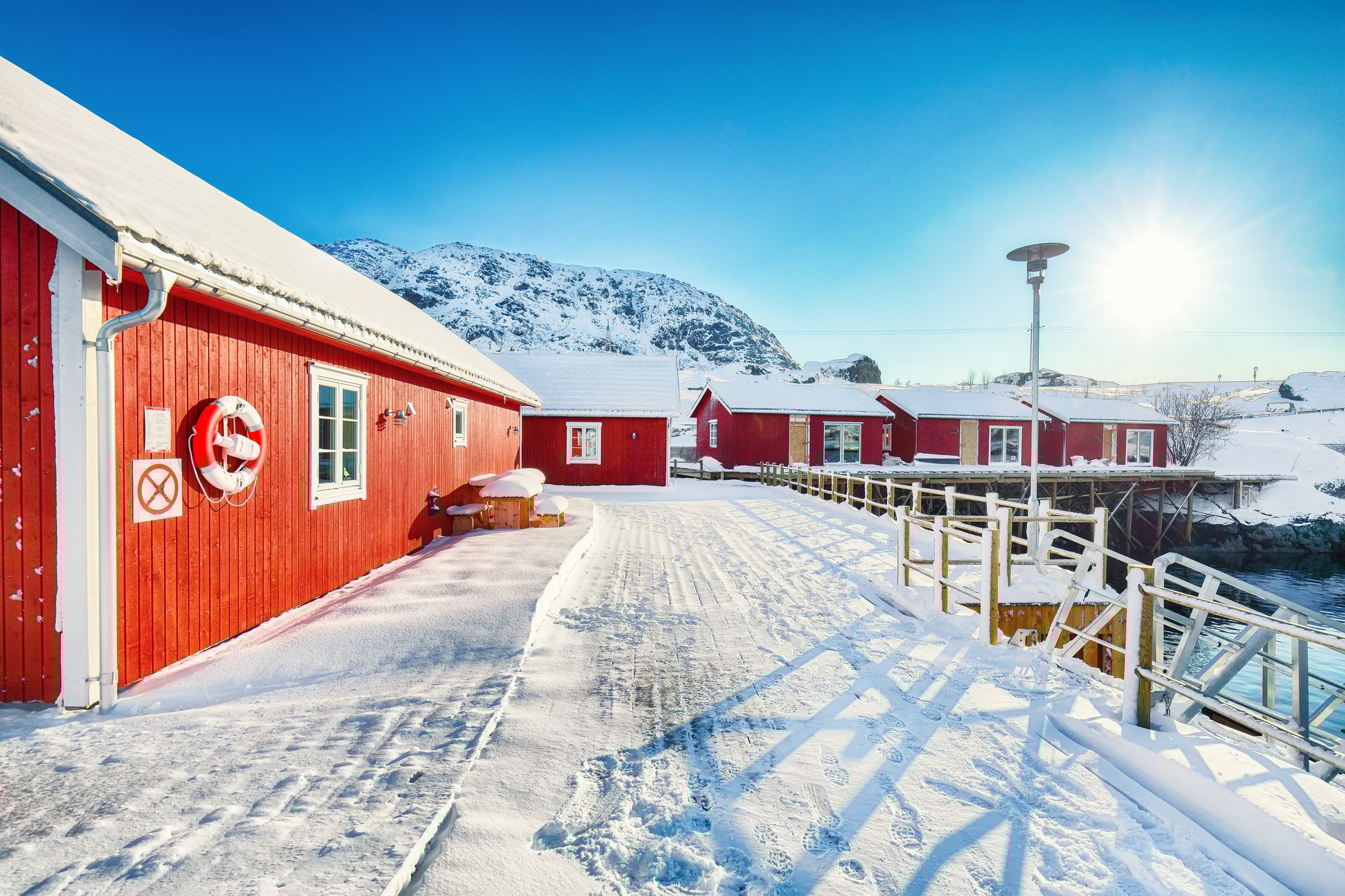 Typical red painted swedish wooden house 