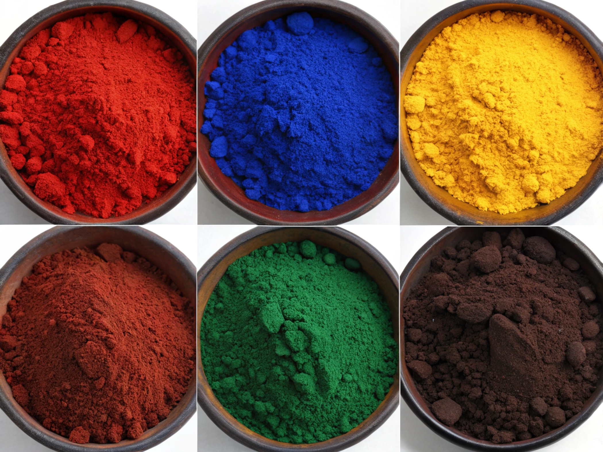 iron oxide red/yellow/black/green/brown/blue pigments powder