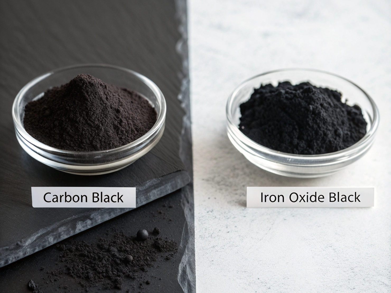 carbon black vs iron oxide black
