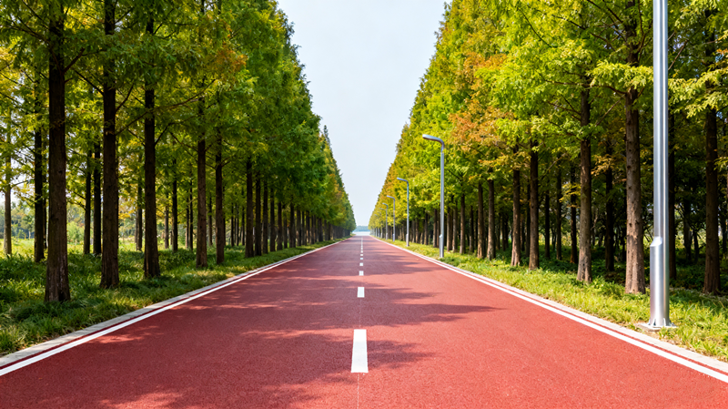 Red Colored Asphalt