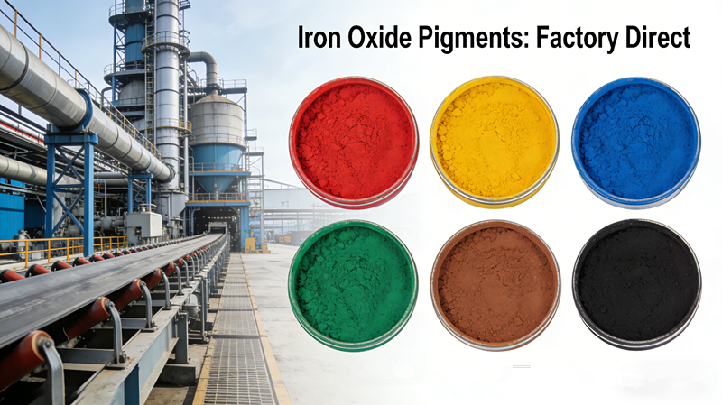 Iron oxide red yellow black blue pigments