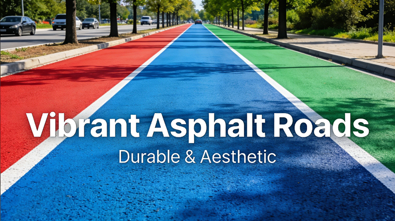 colored asphalt pavement