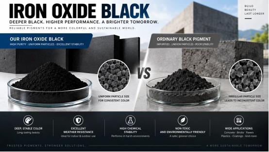 black iron oxide powder in a laboratory dish